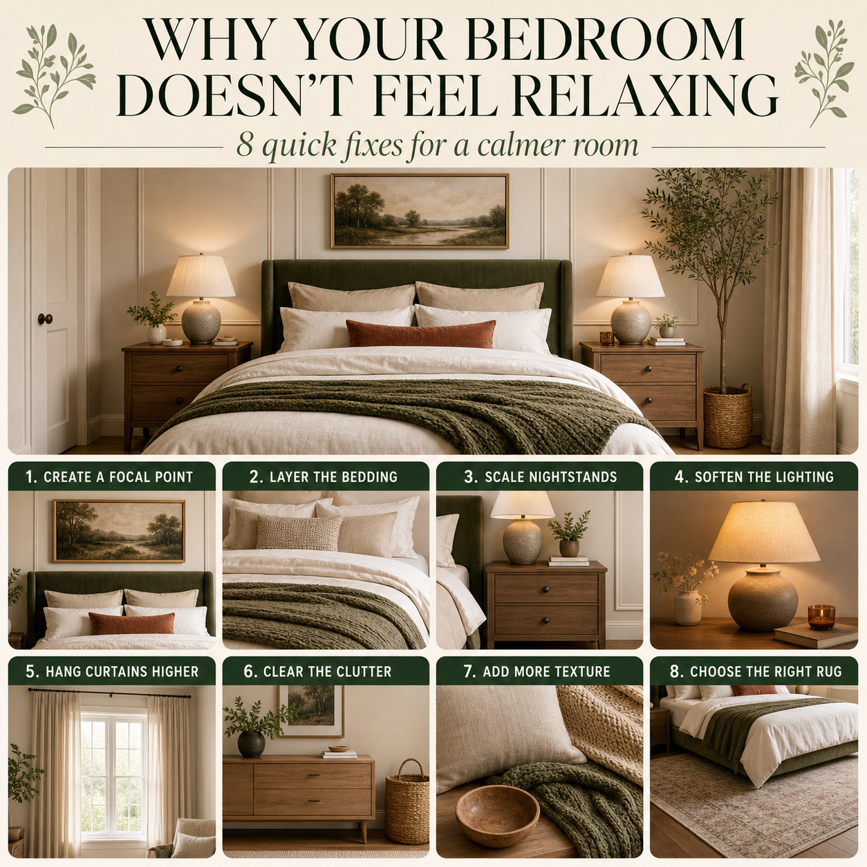 Interior design inspiration for Why Your Bedroom Doesn’t Feel Relaxing—and What to Fix First